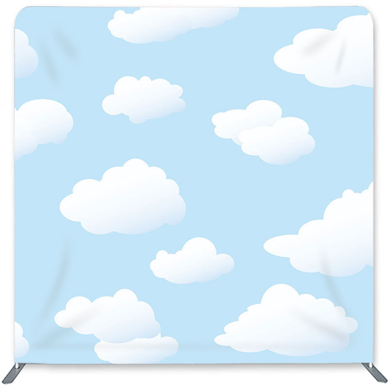 Lofaris White Clouds Blue Sky Double-Sided Backdrop for Birthday