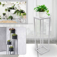Lofaris White Cuboid Metal Floral Stand For Wedding Decor