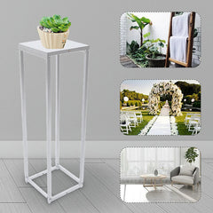 Lofaris White Cuboid Metal Floral Stand For Wedding Decor