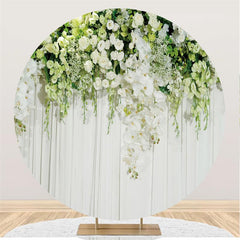 Lofaris White Floral Wedding Decoration Custon Circle Backdrop