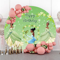 Lofaris White Floral And Green Glitter Fairy Birthday Backdrop