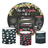 Load image into Gallery viewer, Lofaris White Floral And Patters Round Birthday Party Backdrop Kit