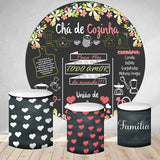 Load image into Gallery viewer, Lofaris White Floral And Patters Round Birthday Party Backdrop Kit