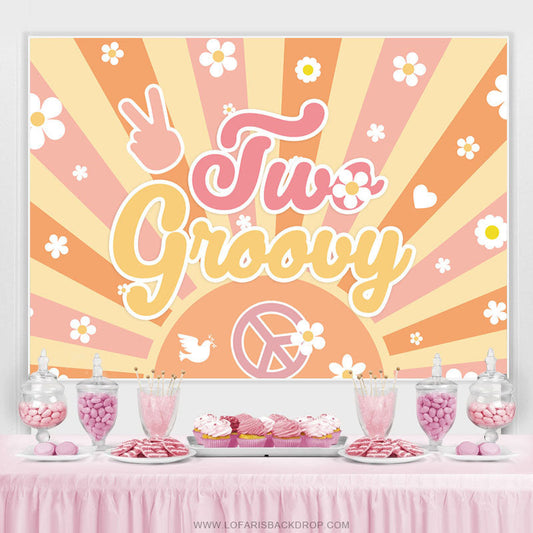 Lofaris White Floral Orange 2nd Happy Birthday Party Backdrop