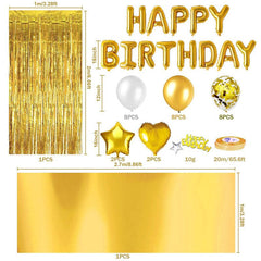 Lofaris White Gold Birthday Balloons Decoration for Party