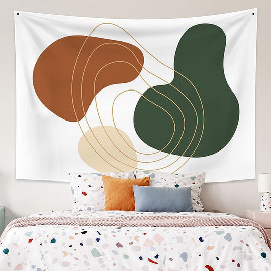 Lofaris White Line Family Still Life Abstract Custom Tapestry