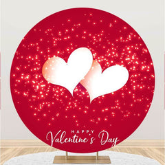 Lofaris White Love With Red Bokeh Round Valentines Backdrop