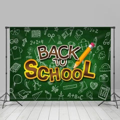Lofaris White Pattern Green Back To School Backdrop For Party