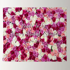 Lofaris White Pink And Purple Roses Bridal Shower Backdrop
