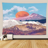 Load image into Gallery viewer, Lofaris White Snow Mountain Painting Style Family Wall Tapestry