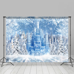 Lofaris White Snowflake Castle Birthday Backdrop for Winter