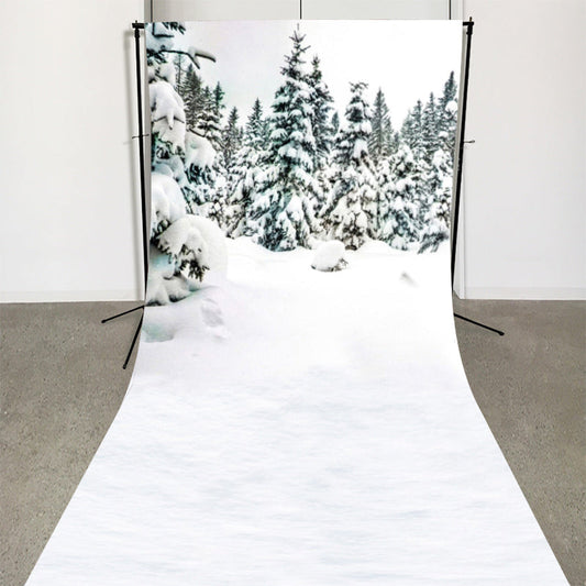 Lofaris White Snowy Tree Winter Scene Photo Booth Backdrop