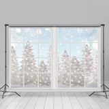 Load image into Gallery viewer, Lofaris White Snowy World Glitter Window Backdrops for Winter