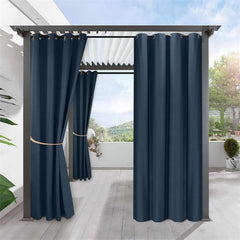 Lofaris Sun Blocking Privacy Waterproof Grommet Top Outdoor Curtains for Front Porch