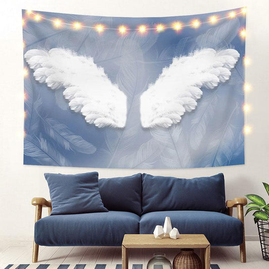 Lofaris White Wings Landscape Valentine’s Day Custom Tapestry