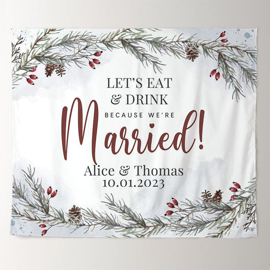 Lofaris Winter Eat And Drink Party For Married Wedding Backdrop