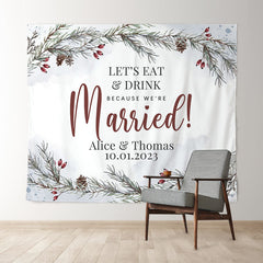 Lofaris Winter Eat And Drink Party For Married Wedding Backdrop