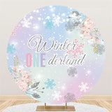 Load image into Gallery viewer, Lofaris Winter One Derland Colorful Round 1st Birthday Backdrop