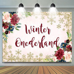 Lofaris Winter Onederland Golden Snow 1St Birthday Backdrop