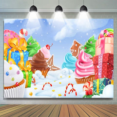 Lofaris Winter Snow Cartoon Cake Gift Backdrops for Birthday Baby Shower