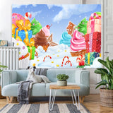 Load image into Gallery viewer, Lofaris Winter Snow Cartoon Cake Gift Backdrops for Birthday Baby Shower