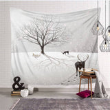 Load image into Gallery viewer, Lofaris Winter Snow Elk Christmas Landscape Fairytale Wall Tapestry