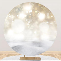 Lofaris Winter Snowflake Glitter Light Bokeh Round Backdrop