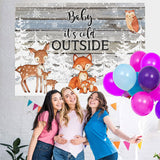 Load image into Gallery viewer, Lofaris Winter Trees and Little Animals Baby Shower Backdrop