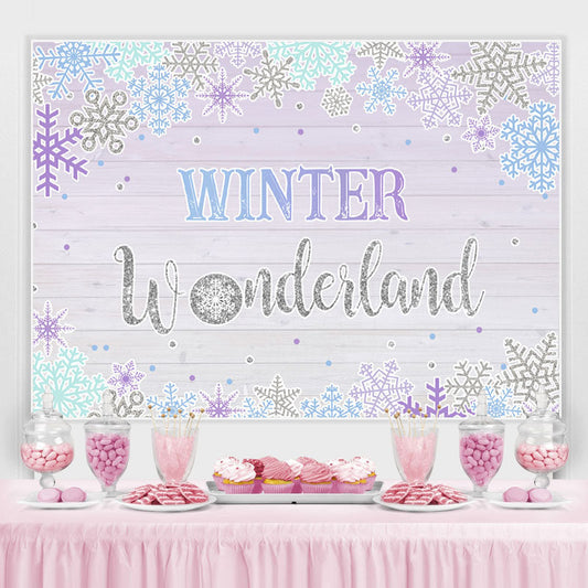 Lofaris Winter Wonderland Snowflake Wood 1St Birthday Backdrop