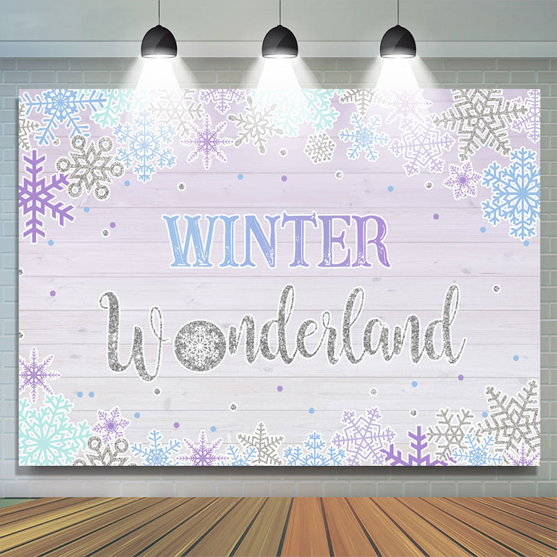 Lofaris Winter Wonderland Snowflake Wood 1St Birthday Backdrop