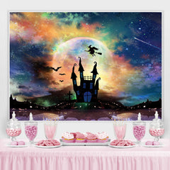 Lofaris Witch Bat Castle Moon Scary Night Halloween Party Backdrop