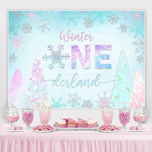 Lofaris Wonderland Snowflake Bokeh Photo Backdrop Winter