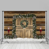 Load image into Gallery viewer, Lofaris Wooden Christmas Wreath With Lovely Lamb Holiday Backdrop