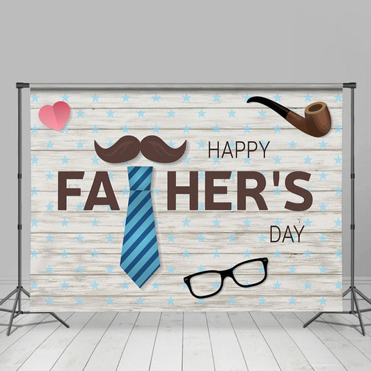 Lofaris Wooden Glasses And Heart Happy Fathers Day Backdrop