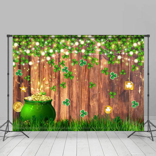 Lofaris Wooden Glitter Happy St Patricks Day Backdrop