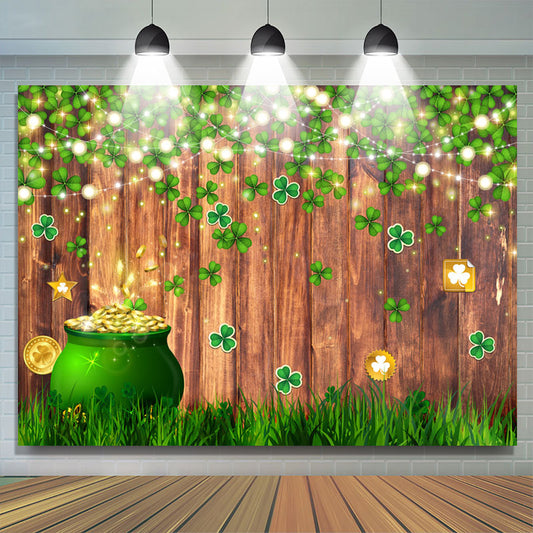 Lofaris Wooden Glitter Happy St Patricks Day Backdrop