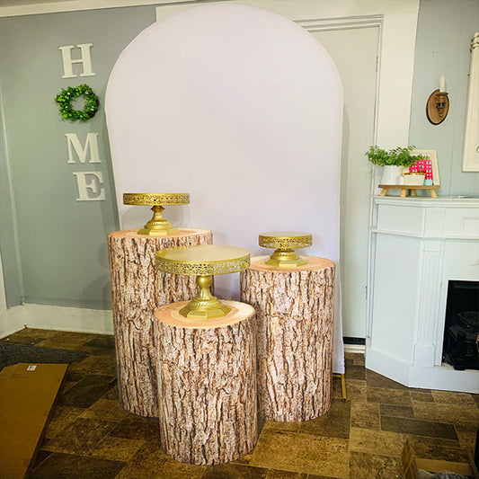 Lofaris Wooden Texture Cylinder Covers Of Various Designs For Party Decor