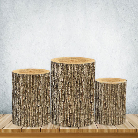 Lofaris Wooden Texture Cylinder Covers Of Various Designs For Party Decor