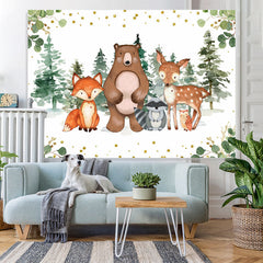 Lofaris Woodland Animals Jungle Theme Baby Shower Backdrop