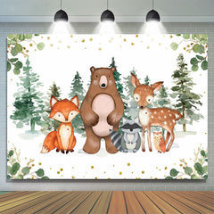 Lofaris Woodland Animals Jungle Theme Baby Shower Backdrop