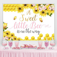 Lofaris Yellow And Pink Flowers Bee Theme Baby Shower Backdrop
