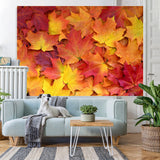 Load image into Gallery viewer, Lofaris Yellow And Red Leaves Simple Fall Party Backdrop for Photo