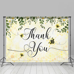 Lofaris Yellow Bee And Flowers Thank You Mothers Day Backdrop
