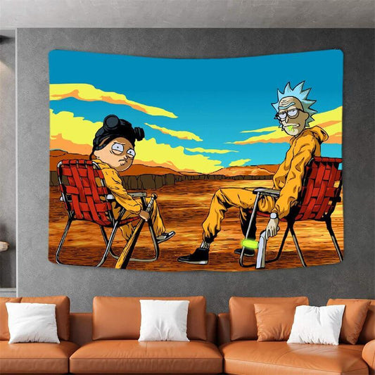 Lofaris Yellow Blue Funny Anime Room Decoration Wall Tapestry