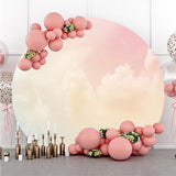 Load image into Gallery viewer, Lofaris Yellow Cloud Sky Girls Round Baby Shower Backdrops