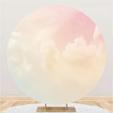 Load image into Gallery viewer, Lofaris Yellow Cloud Sky Girls Round Baby Shower Backdrops