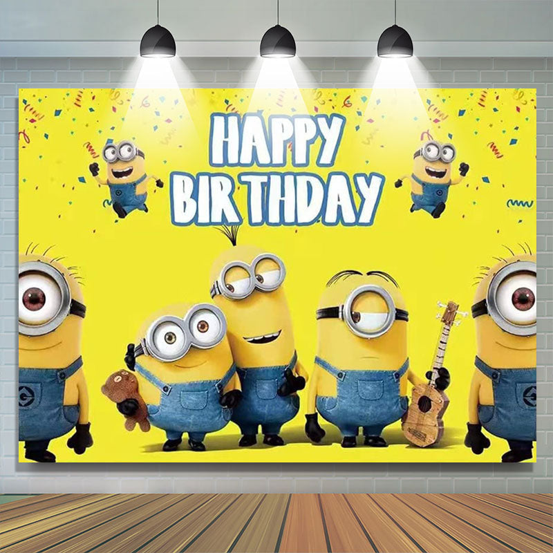 Lofaris Yellow Game Background For Kids Birthday Party Backdrop Decor