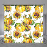 Load image into Gallery viewer, Lofaris Yellow Pumpkin Sunflower Fall Backdrop for Photoshoot