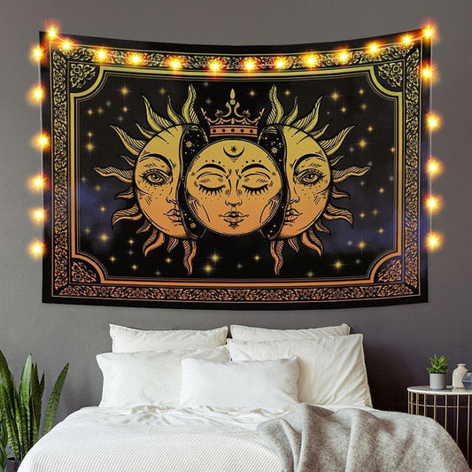 Lofaris Yellow Sun Mandala Divination Art Decor Wall Tapestry
