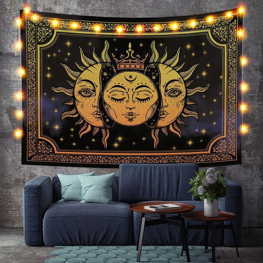 Lofaris Yellow Sun Mandala Divination Art Decor Wall Tapestry